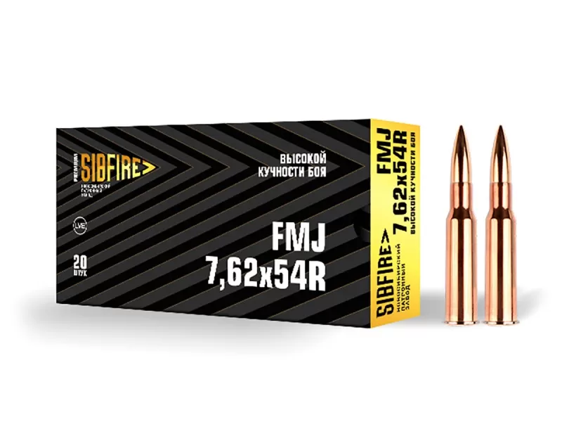 Патрон 7,62x54R НПЗ Высокой кучности FMJ 13г/200gr томпак (20 штук)