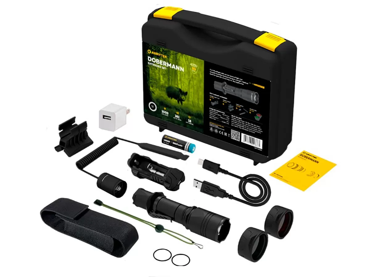 Фонарь с комплектом Armytek Dobermann Extended Set XP-L HI 1000 lm