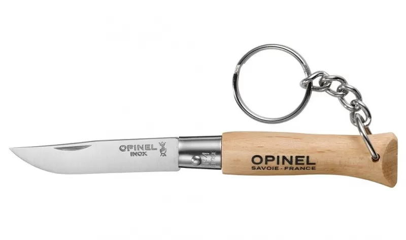 Нож складной Opinel Keychain 04, брелок, нержавеющая сталь, бук