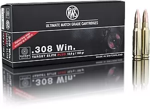 Патрон 308 Win. RWS Target Elit Plus Match 10.9г/168gr (20 штук)