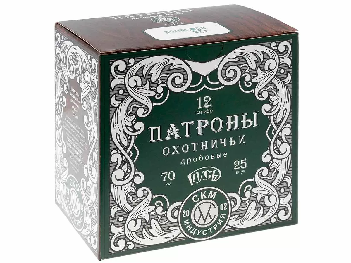Патрон 12/70 дробь 00 (32г) СКМ Русь (25 штук) 