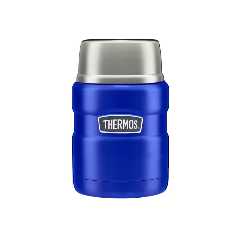 Термос для еды THERMOS KING SK-3000 0.47L, складная ложка, синий