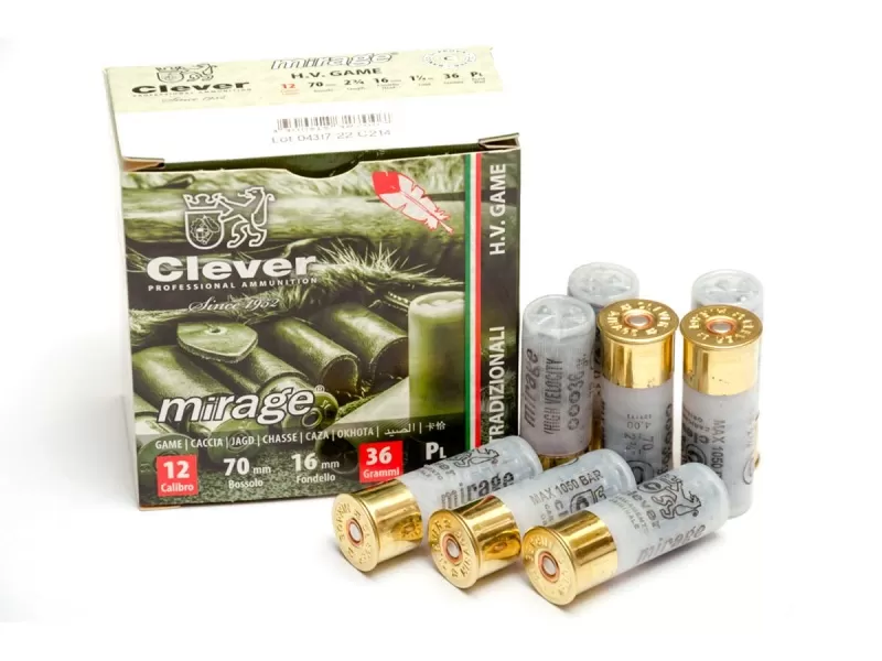 Патрон 12/70 дробь 00 (4.1мм) (36г) Clever (25 штук)