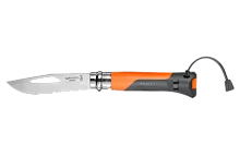Нож складной Opinel Outdoor 08, нержавеющая сталь, полимер, оранжевый/серый