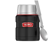 Термос для еды THERMOS KING SK-3000 RCMB 0,47L, складная ложка, чёрный