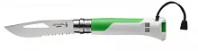 Нож складной Opinel Outdoor 08, нержавеющая сталь, полимер, белый/зелёный