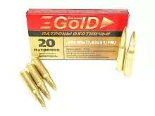 Патрон 308 Win. БПЗ GOLD FMJ 10.9г/168gr латунирование (20 штук) 