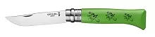 Нож складной Opinel TourDeFrance 08, нержавеющая сталь, граб, зелёный