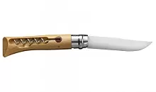Нож складной Opinel Corkscrew 10, со штопором, нержавеющая сталь, бук