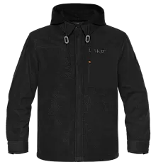 Рубашка мужская H.U.T. Vodla, с капюшоном, флисовая, чёрная