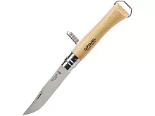 Нож складной Opinel Corkscrew 10 New, со штопором, нержавеющая сталь, бук
