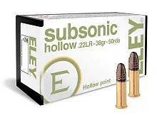 Патрон 22 LR ELEY Subsonic Hollow 2.46г/38gr (50 штук)