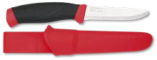 Нож Morakniv Companion Rescue SRT Safe, серейтор, сигнальный красный