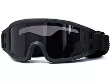 Маска стрелковая ShotTime Puma, защитная, чёрная, линза серая