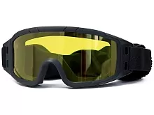 Маска стрелковая ShotTime Puma, защитная, чёрная, линза жёлтая