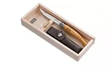 Нож складной Opinel Olive Effile 10, филейный, нержавеющая сталь, футляр