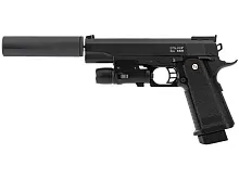 Пистолет пневматический Stalker SA5.1S Spring (Hi-Capa 5.1) +ПБС +ЛЦУ