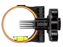 Прицел для блочного лука Stinger, 5 пинов, пузырьковый уровень, подсветка