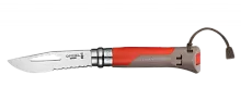 Нож складной Opinel Outdoor 08, нержавеющая сталь, полимер, красный/серый
