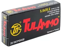 Патрон 5.6x39 TulAmmo FMJ 3.3г/51gr оболочка латунь, гильза сталь (20 штук)