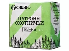 Патрон 12/70 дробь 0 (32г) Сибирь (25 штук)