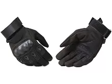 Перчатки тактические, жёсткие вставки, манжета с патой, чёрные