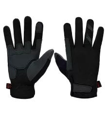 Перчатки H.U.T., мужские, без утеплителя, чёрные