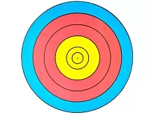 Мишень для лука 40см, 5 колец, 30/50м, 120г/м, 100 листов