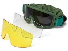Маска стрелковая ShotTime Puma защитная зелёная, комплект с 3 линзами