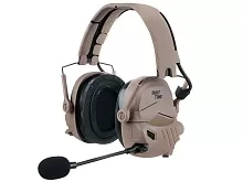 Наушники активные ShotTime с подключением к радиостанции, NRR 26dB, Tan