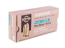 Патрон 9mm Luger Partizan FMJ Subsonic 10.2г (50 штук)