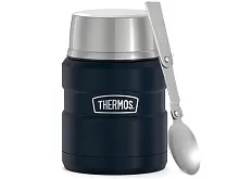 Термос для еды THERMOS KING SK-3000 MMB 0,47L, складная ложка, чёрный