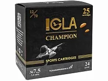 Патрон 12/70 дробь 7.5 (24г) IGLA CHAMPION (25 штук)