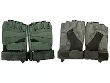 Полуперчатки тактические, мягкие вставки, манжета с патой, две паты,зелёные